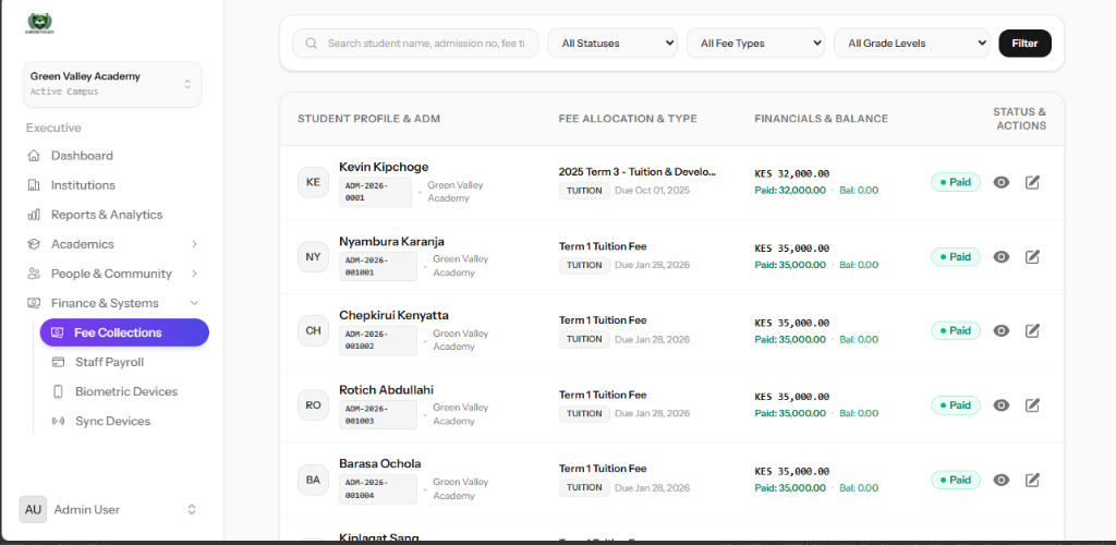 Solforbs Detailed Student Fee Ledger